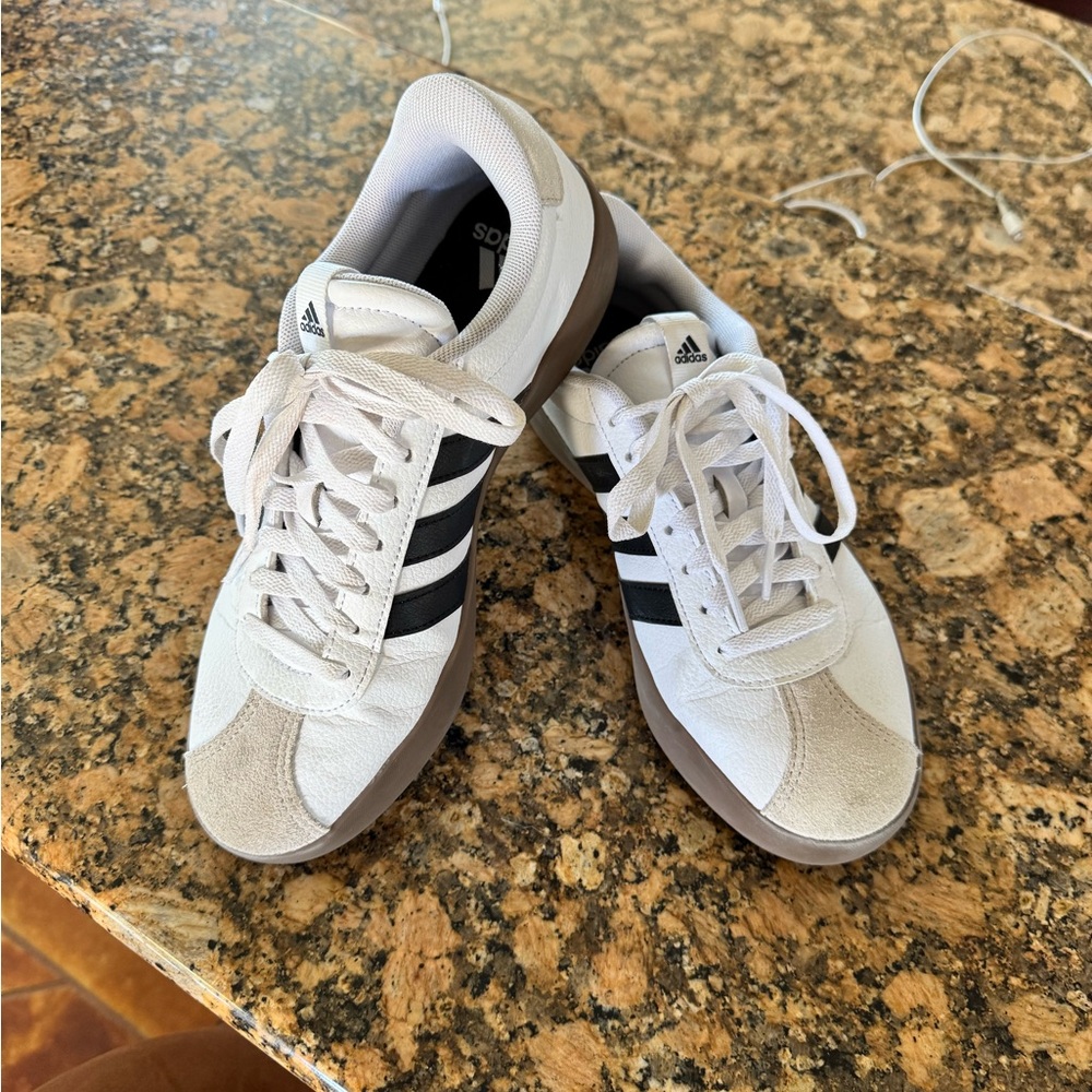 Adidas VL Court 3.0 size Women’s 9 White and Black Sneakers